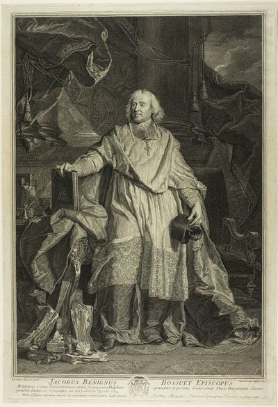 Retrato de Jacques Bénigne Bossuet, Bispo de Meaux de Pierre Imbert Drevet