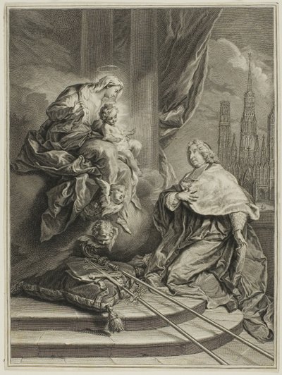 Retrato de Louis de la Vergne de Tressan, conde de Lyon, arcebispo de Rouen de Pierre Imbert Drevet
