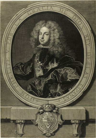 Retrato de Philippe V, rei da Espanha de Pierre Imbert Drevet