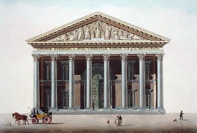 Palais Academique at Ghent, de "Choix des Monuments, Edifices et Maisons les plus remarquables du Royaume des Pays-Bas" de Pierre Jacques Goetghebuer, gravado por L. Roelandt, publicado em 1827 (aquatint) de Pierre Jacques (after) Goetghebuer