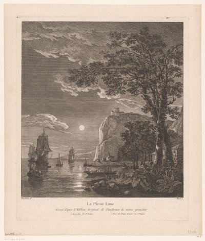 Paisagem nocturna com navios na costa
La Pleine Lune (título sobre o objecto). de Pierre Jacques Duret
