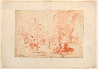 Uma cena portuária de Pierre Jacques Volaire