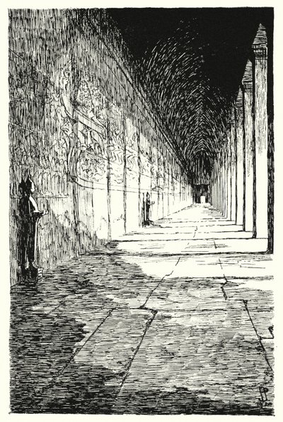 Galeria do primeiro andar, Angkor Vat (gravura) de Pierre Jeannerat de Beerski