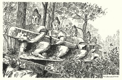 Gigantes da balaustrada (gravura) de Pierre Jeannerat de Beerski