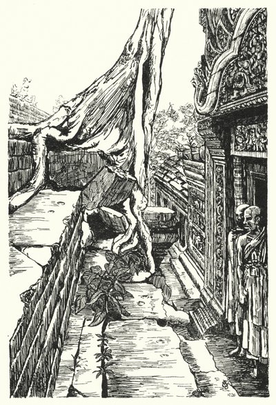 No segundo andar, Baphuon (gravura) de Pierre Jeannerat de Beerski