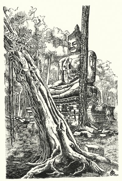 O Buda de Tep Pranam (gravura) de Pierre Jeannerat de Beerski