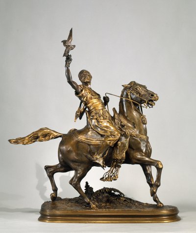 Arab Falconer on Horseback, c.1880 (bronze) de Pierre Jules Mene