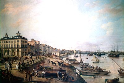 O porto de Bordeaux, França, 1804 de Pierre Lacour the Elder
