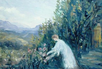 Mulher num Jardim, c.1909-10 (óleo sobre tela) de Pierre Laprade