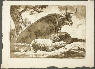 Um touro e duas ovelhas de Pierre Lelu