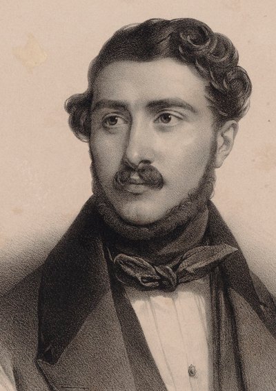 Retrato do compositor Théodore Labarre 1805-1870. de Pierre Louis Henri Grevedon