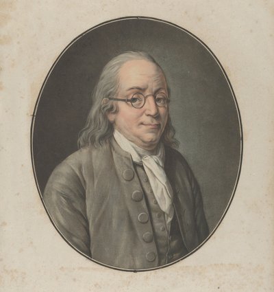 Retrato de Franklin, depois de Vanloo, ca. 1795. de Pierre Michel Alix