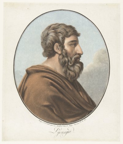 Retrato de Licurgo Licurgo (título no objeto) Coleção de Grandes Homens (título da série) de Pierre Michel Alix