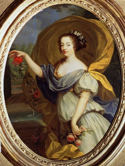 ""Retrato de Louise Françoise De La Baume Le Blanc, Duquesa de Valliere (Madame De La Valliere) (1644-1710), Favorito de Louis XIV, In Flora"" Pintura de Pierre Mignard (1612-1695) Museu Pouchkine do século XVII, Moscou de Pierre Mignard