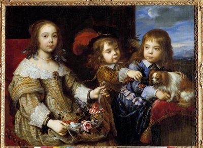 As Crianças do Duque de Bouillon Pintura de Pierre Mignard (1612-1695) 1647. Honolulu, Academia das Artes de Pierre Mignard