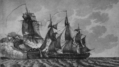 A Ambuscade e a Bayonnaise, c1799 de Pierre Ozanne