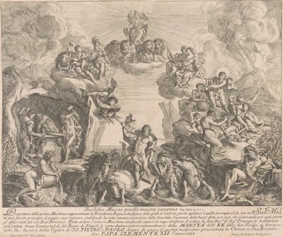 A Prima Macchina para a Chinea de 1738: Alegoria da Providência Regal de Pierre Parrocel