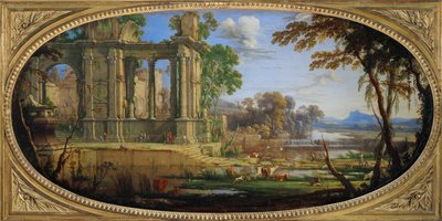 Paysage compose avec ruines antiques - Paisagem com ruínas antigas ... de Pierre Patel