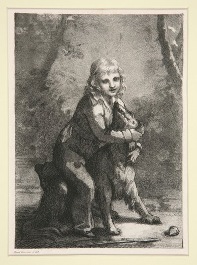 Sem título (menino com cachorro) de Pierre Paul Prud