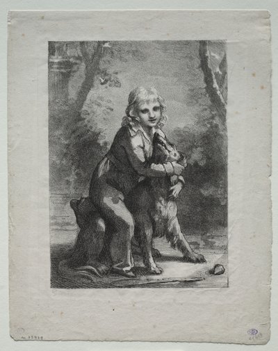 menino com cachorro de Pierre Paul Prud