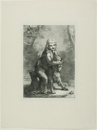 Rapaz com um cão de Pierre Paul Prud