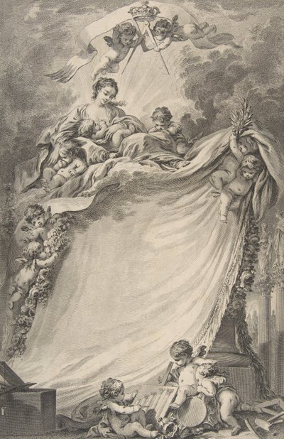 Diploma dos maçons de Bordeaux, depois de François Boucher, 1766. de Pierre Philippe Choffard