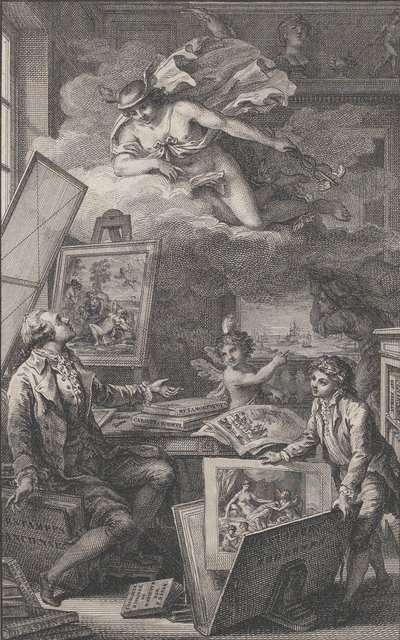 Em Memória de P. FR. Basan, uma gravura para o catálogo da coleção de P.-F. Basan..., 1798. de Pierre Philippe Choffard