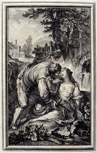 O Jug - em "Contos e contos em verso", de Jean La Fontaine. 1776. Ilustração de P.P. Choffard. de Pierre Philippe Choffard