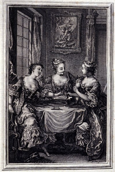 La Gageure des trois commeres - in "Tales et nouvelles en vers" de Jean La Fontaine. 1776. Ilustração de P.P. Choffard. de Pierre Philippe Choffard