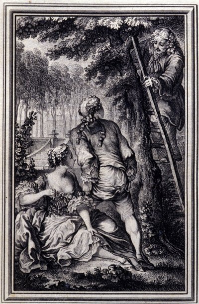 La Gageure des trois commeres - in "Tales et nouvelles en vers" de Jean La Fontaine. 1776. Ilustração de P.P. Choffard. de Pierre Philippe Choffard