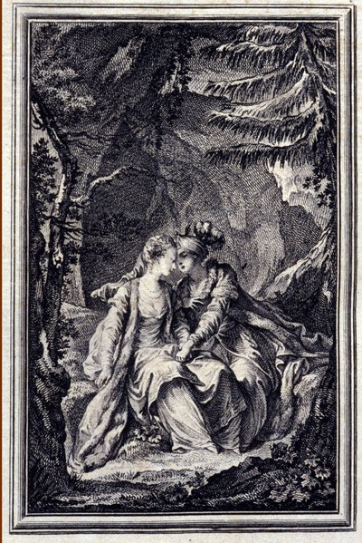 La noancee du roi de Garbe - in "Tales et nouvelles en vers" de Jean La Fontaine. 1776. Ilustração de P.P. Choffard. de Pierre Philippe Choffard