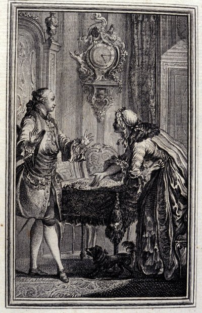 Le Gascon punido - em "Tales et nouvelles en vers" de Jean La Fontaine. 1776. Ilustração de P.P. Choffard. de Pierre Philippe Choffard