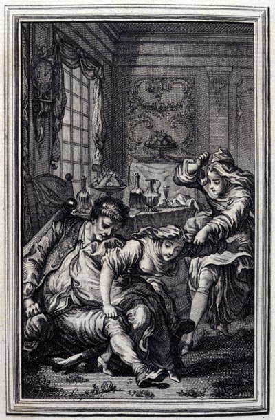 Le bat - em "Contos e contos em verso", de Jean La Fontaine. 1776. Ilustração de P.P. Choffard. de Pierre Philippe Choffard
