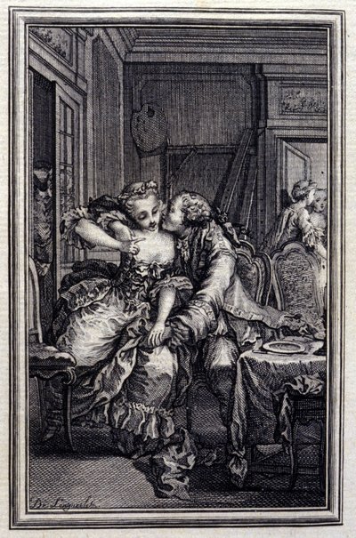 Les Remis - em "Contos e contos em verso", de Jean La Fontaine. 1776. Ilustração de P.P. Choffard. de Pierre Philippe Choffard
