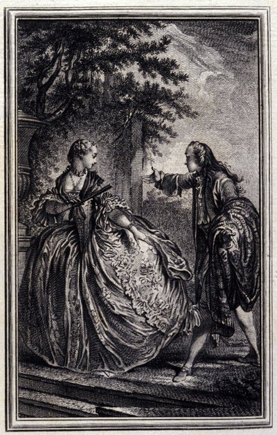 Nicaise - em "Contos e contos em verso", de Jean La Fontaine. 1776. Ilustração de P.P. Choffard. de Pierre Philippe Choffard