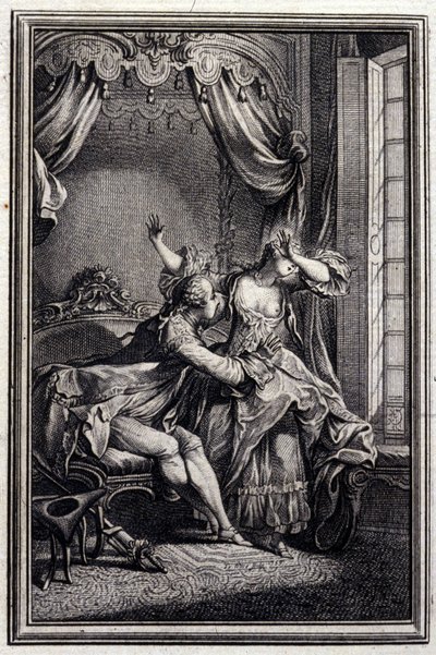 Richard Minulto - em "Tales et nouvelles en vers" de Jean La Fontaine. 1776. Ilustração de P.P. Choffard. de Pierre Philippe Choffard
