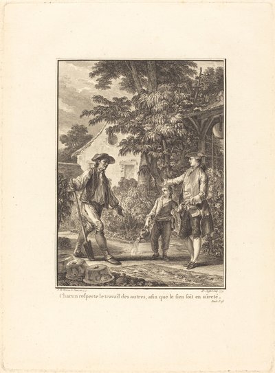Todos respeitam o trabalho dos outros, para que a mama esteja segura de Pierre Philippe Choffard after Jean Michel Moreau