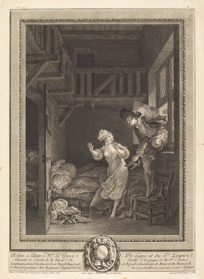 Ande suavemente, fale suavemente de Pierre Philippe Choffard after Pierre Antoine Baudouin