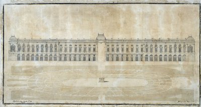 Arquitetura: "Projeto da Praça Royale para Marselha, elevação interior" 1686 (desenho) de Pierre Puget