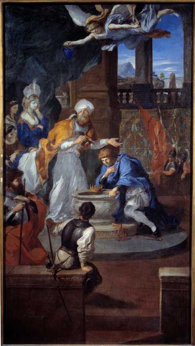 O batismo de Clovis em Reims em 25 de dezembro de 496. Pintura de Pierre Puget (1620 - 1694) de Pierre Puget