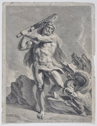 Hércules lutando contra a hydrra de Lerna (desenho) de Pierre Puget