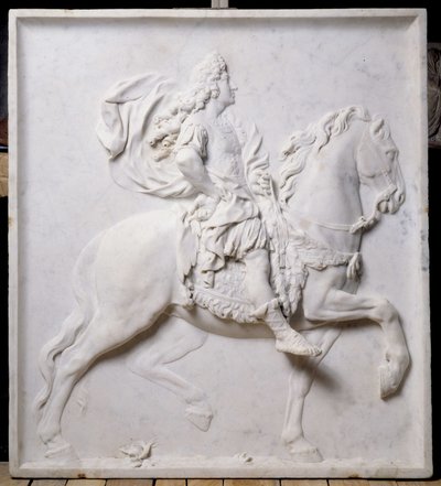 Baixo relevo representando Luís XIV (1638-1715) a cavalo (escultura) de Pierre Puget