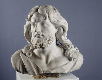 Salvator Mundi. Busto representando Cristo como o Salvador do Mundo (mármore) de Pierre Puget