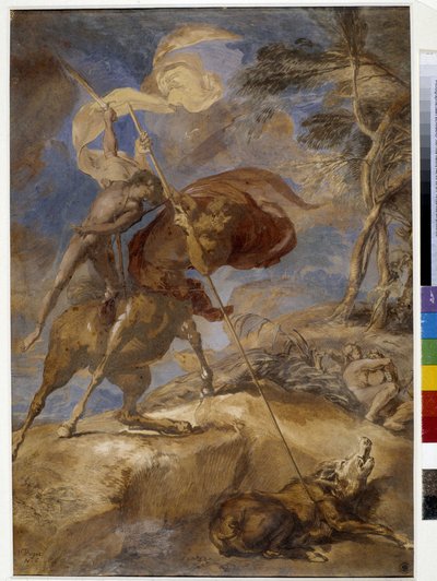 Esboço de “” Educação de Aquiles pelo Centauro Quíron ” de Pierre Puget