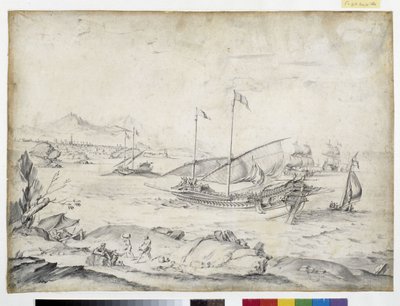 Vista do porto de Marselha (desenho) de Pierre Puget