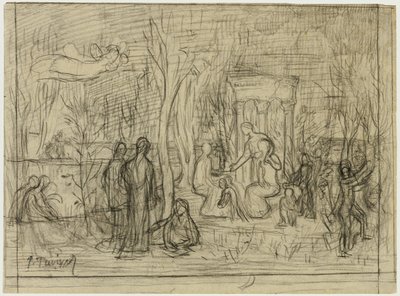 Estudo de composição para O Bosque Sagrado, Amado das Artes e das Musas de Pierre Puvis de Chavannes