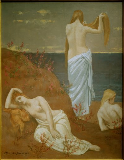 Mulheres jovens no mar de Pierre Puvis de Chavannes