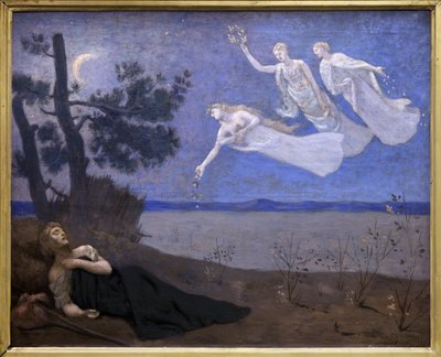 Le Reve (ele vê no seu sono Amor, Glória e Riqueza aparecerem-lhe) (pintura) de Pierre Puvis de Chavannes