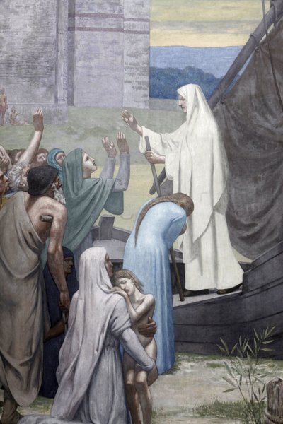 St. Genevieve Trazendo suprimentos para a cidade de Paris após o cerco de Pierre Puvis de Chavannes