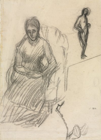 Estudo de Madame Marie Cantacuzène; Estudo do Nu Feminino em Pé de Pierre Puvis de Chavannes